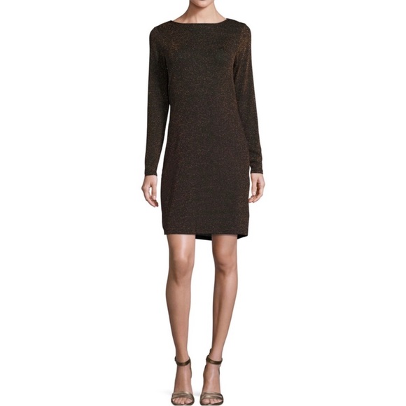 NEW MICHAEL MICHAEL KORS COWL BACK METALLIC MINI DRESS - Picture 7 of 7